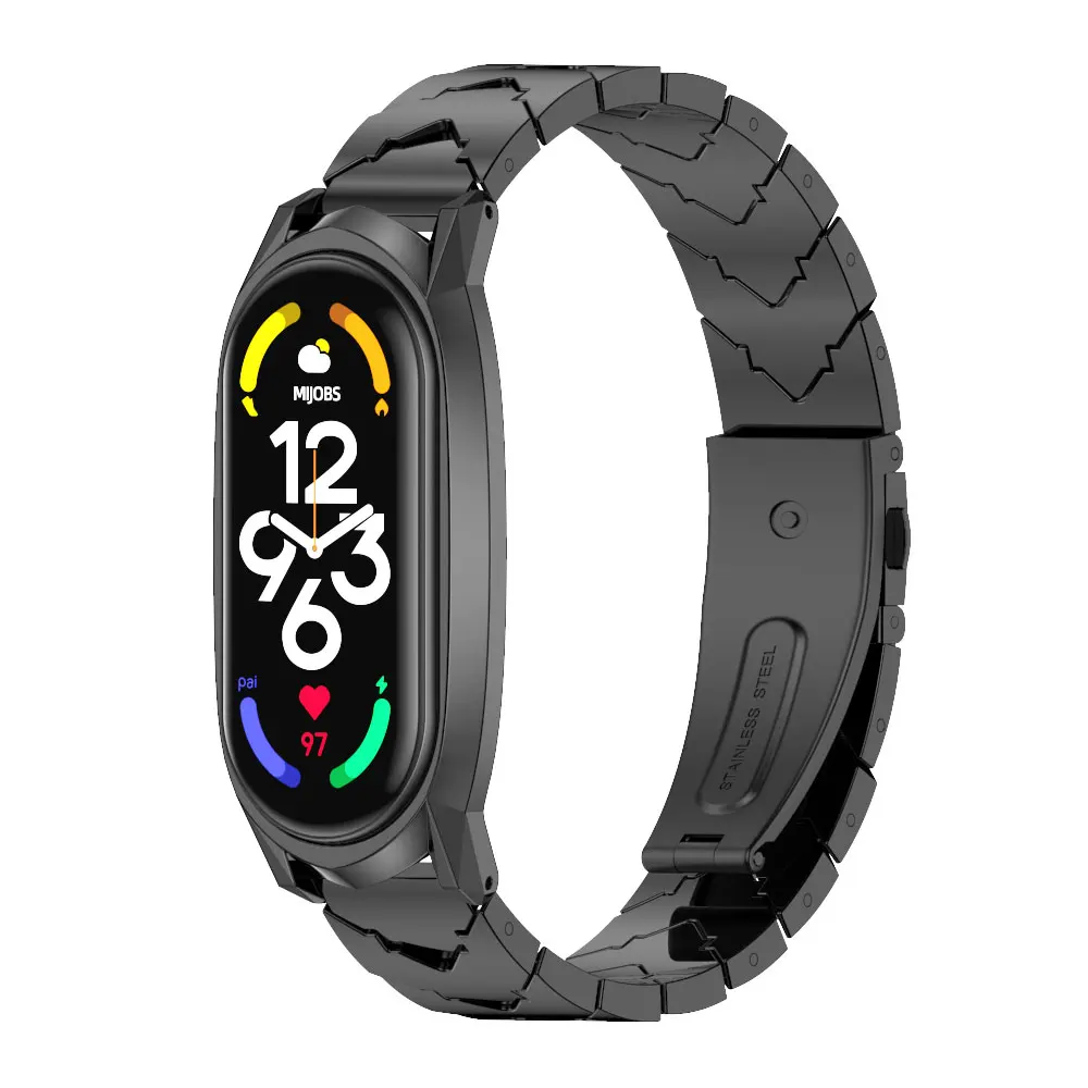 Mi バンド 9 8 7 6 5 4 3 金属時計バンドシャオ mi mi バンド 7 ストラップリストバンド mi バンド 8 コレア miband ゴーバルバージョン