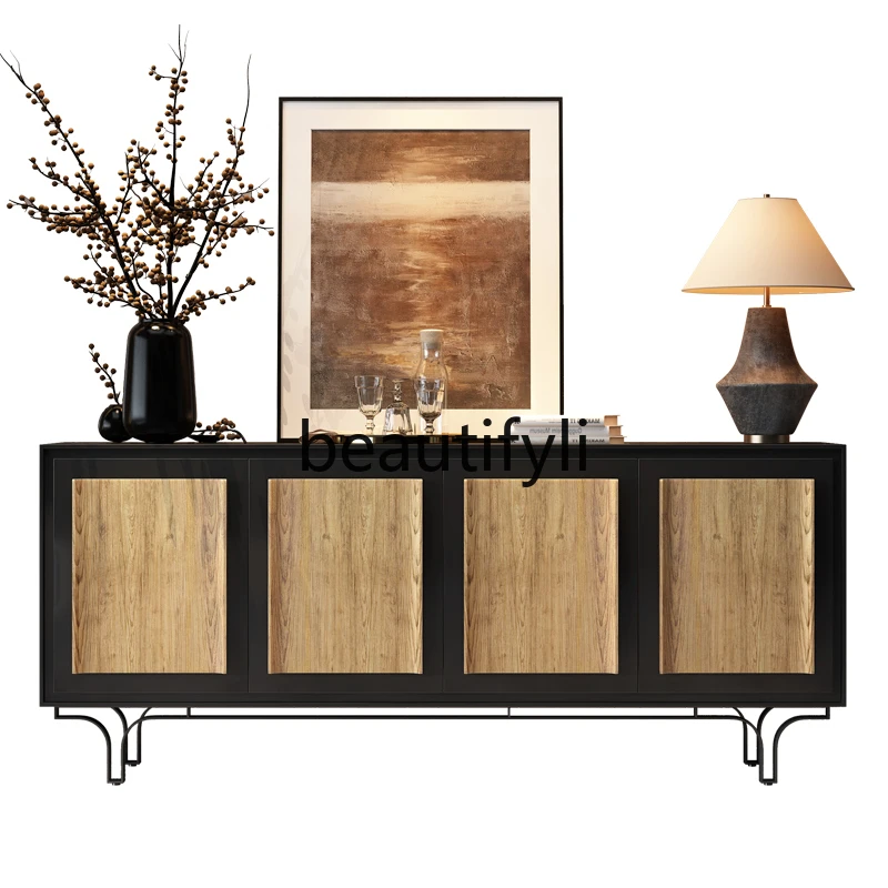 

Solid wood, entrance cabinet, villa living room, French retro storage decorative cabinet