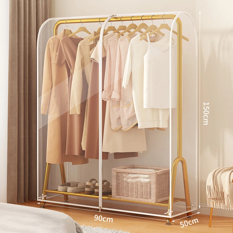 PEVA Clothes Dust Cover Fabric Case Suit Cover For Home Hanging-type Coat Storage Bag Wardrobe Hanger Transparent Organizer