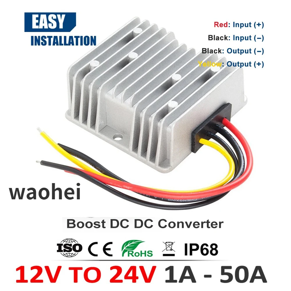 

12V to 24V 5A 3A 5A 1A 50A 15A 40A 30A 20A 30A Voltage Converter Power Module Booster DC-DC Step Up for Solar Cars RoHS CE