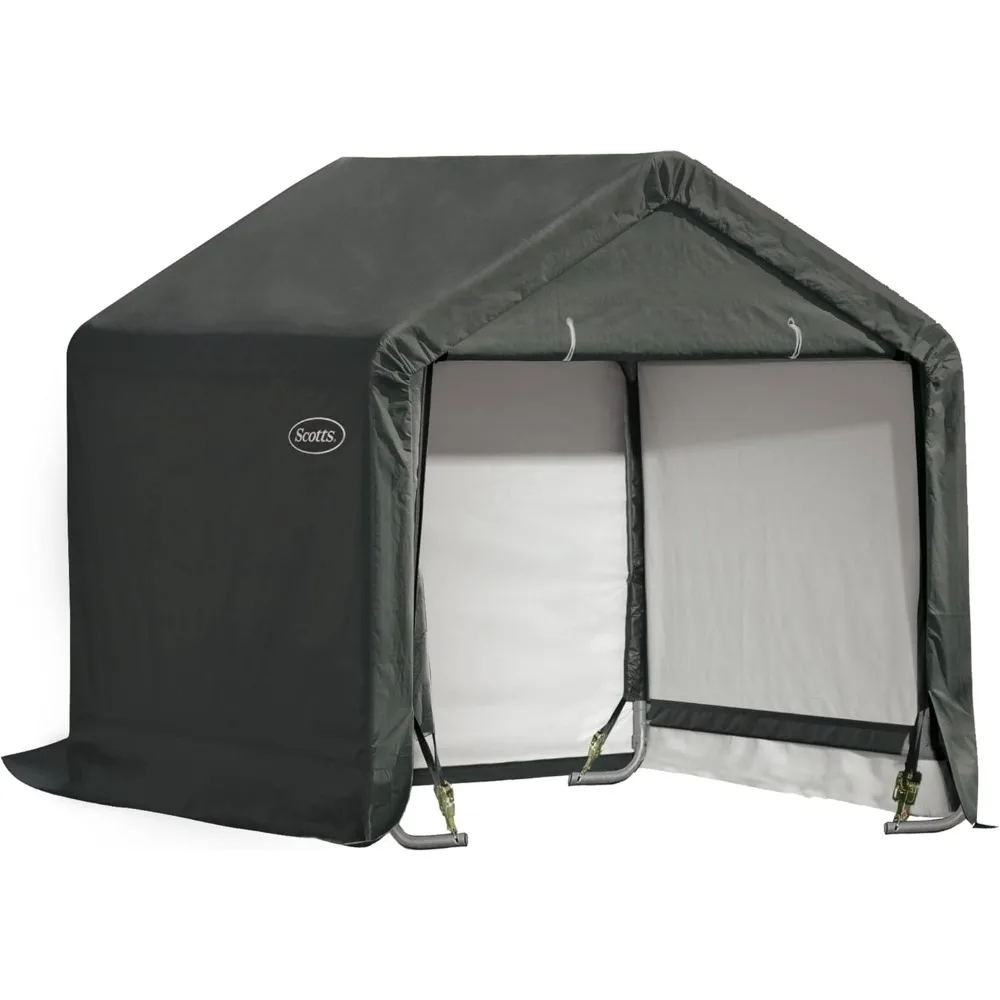 6' x 6' x 6' All Season Outdoor Storage Shed with Waterproof Cover, Green Outdoor Storage Shed