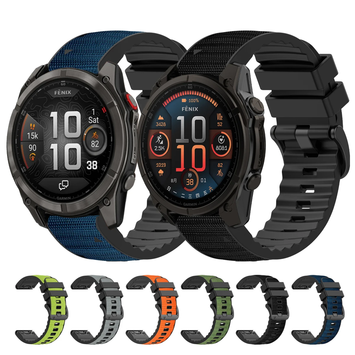 Nylon + Silikon 22/26 mm Armband für Garmin Quatix 8 7X QuickFit Band Fenix8 Pro 7X 7 6/Forerunner 970 965 745/Descent Mk3i Armband
