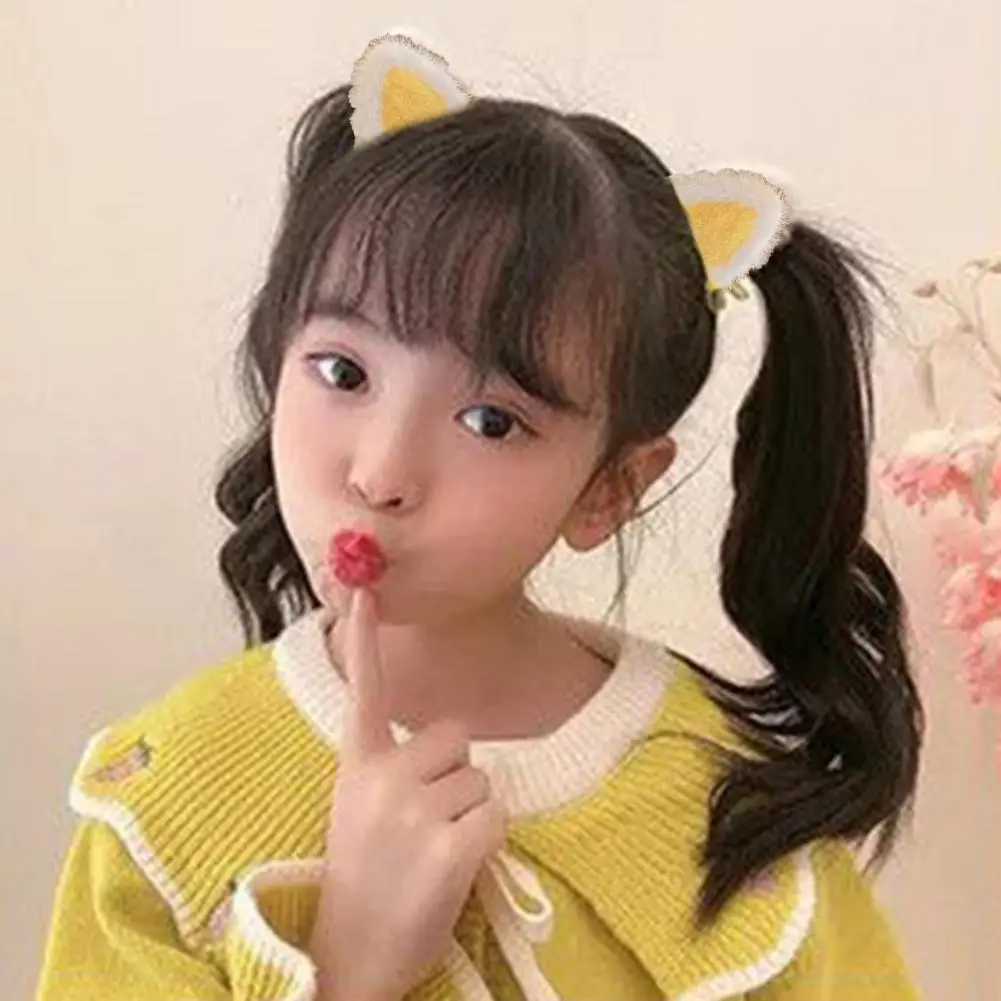 مجموعة مشابك شعر على شكل أذن قطة قطيفة رائعة من القطيفة على شكل أذن القطط، دبابيس شعر بتصميم لطيف للفتيات، إكسسوارات شعر أنيقة للأطفال