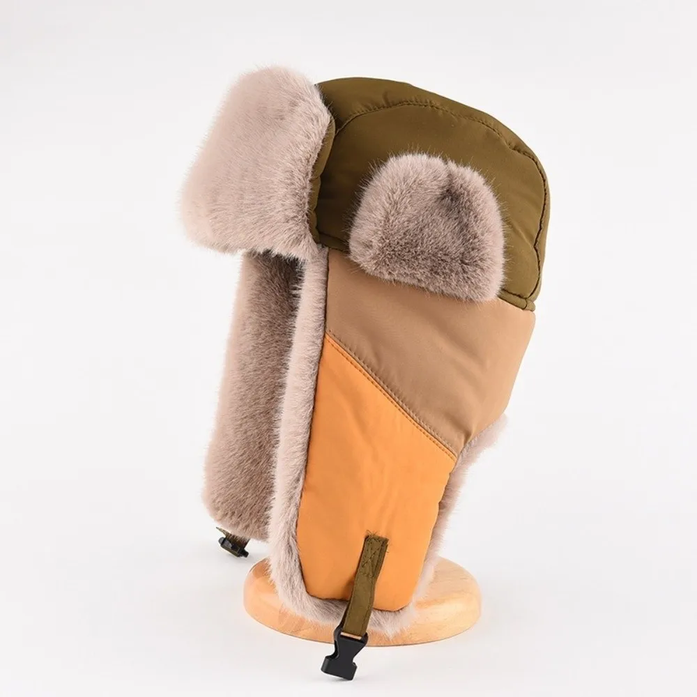 Practical Thickened Earflap Hat Windproof Versatile Winter Warm Hat Colorful Ear Protection Cap For Unisex