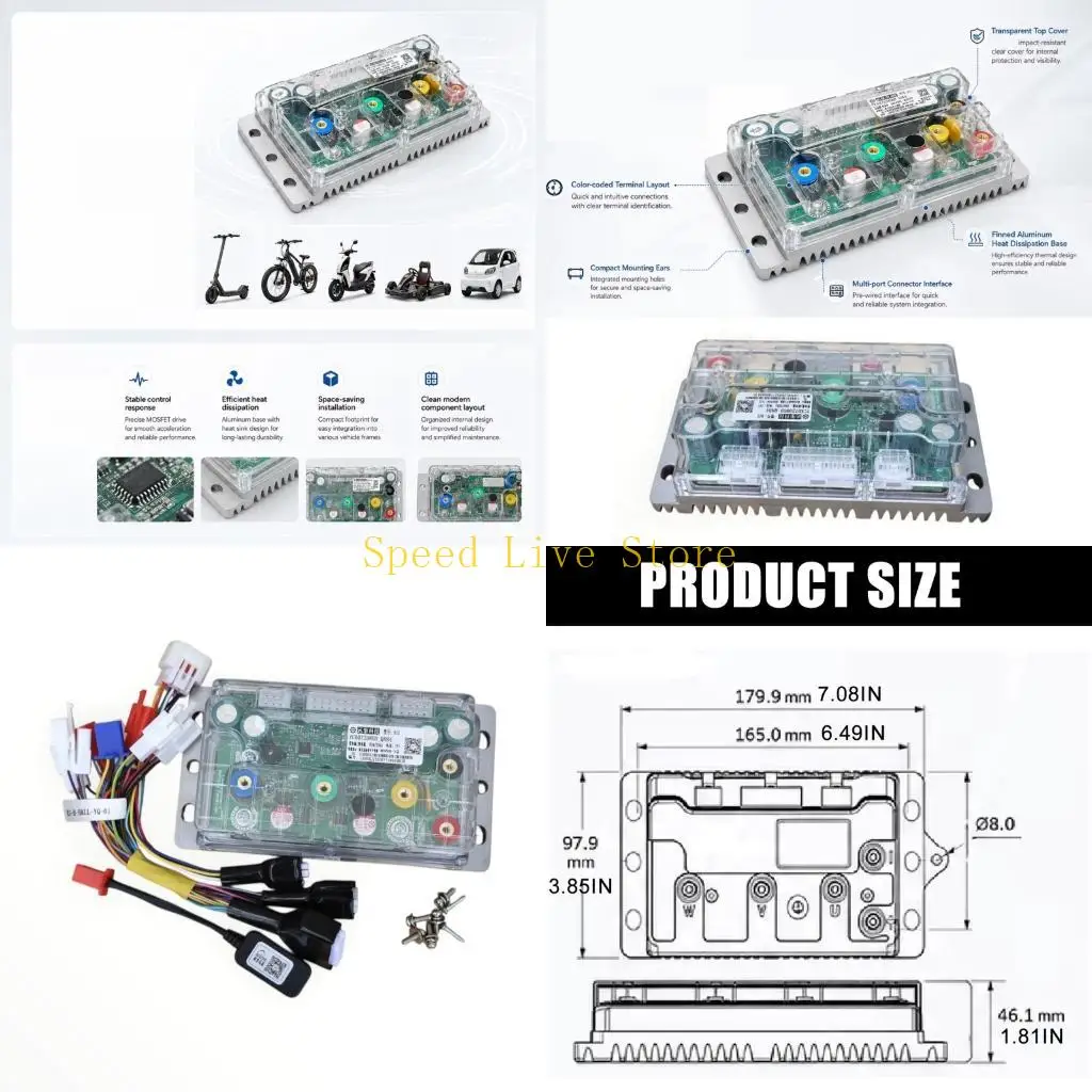 547C 72V 260A Programmable Brushless Motor Sine Waves Controller For Electric Bike
