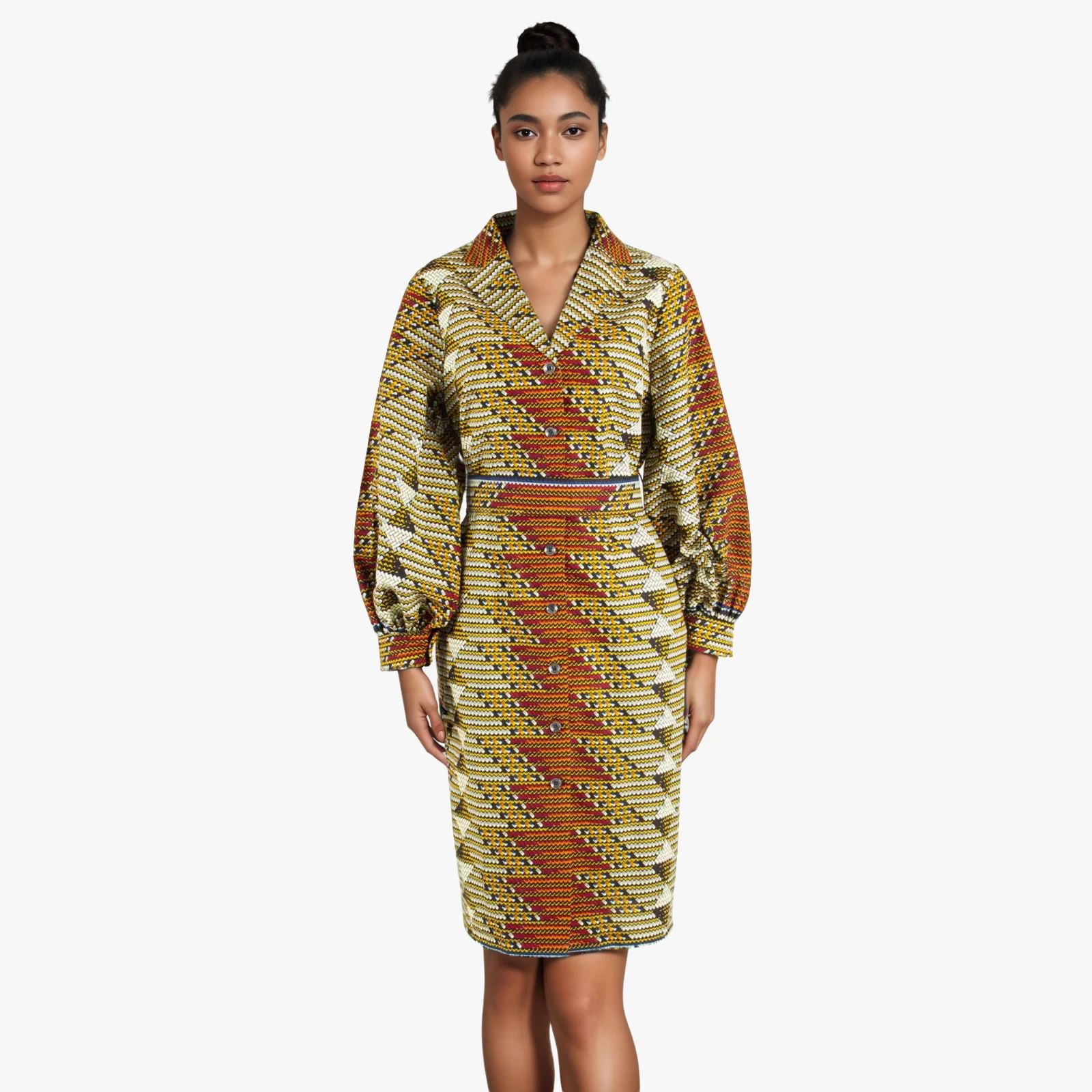 Women`s Shirt Dress African Dashiki Printed Ankara Outwear Outfits Formal Wear Wax Attire Coats Long Sleeve AFRIPRIDE S1925111