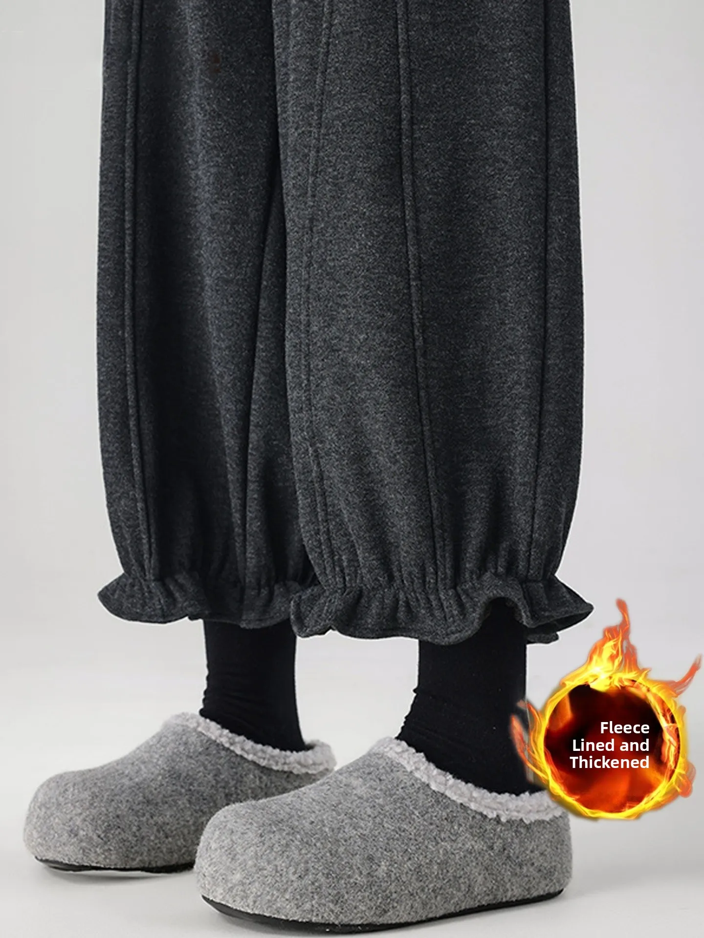 Pantaloni a lanterna pieghettati dolci e giovanili Pantaloni casual a nove punti in lana a vita alta drappeggiati da donna di piccole dimensioni