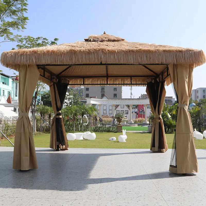 HYS artificial thatched roof outdoor pavilion courtyard four corners leisure pavilion scenic farm agritainment awning