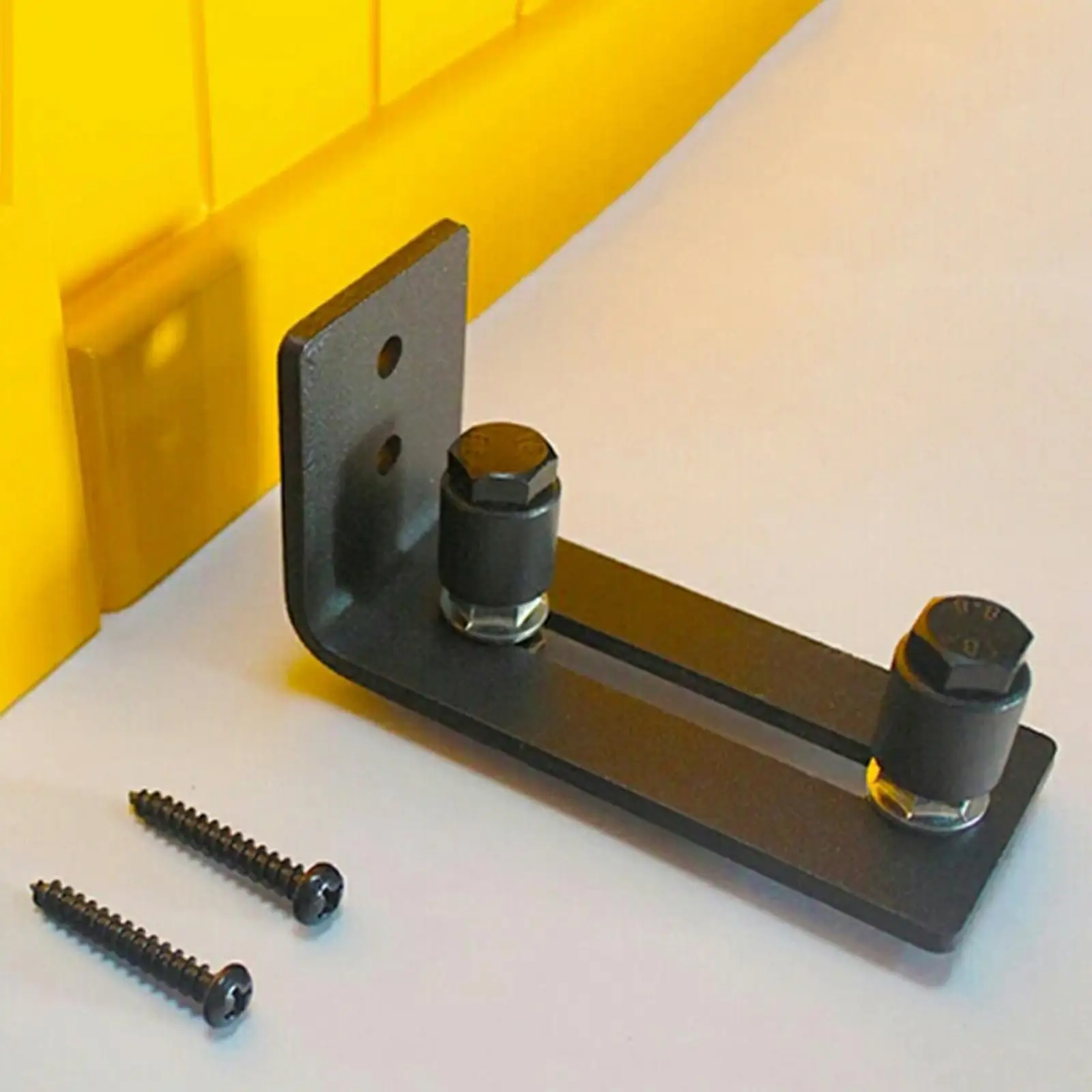 Black Carbon Steel Barn Door Floor Guide Low Noise Grounding Stay Roller Accessory for Sliding Door Apparatus DIY