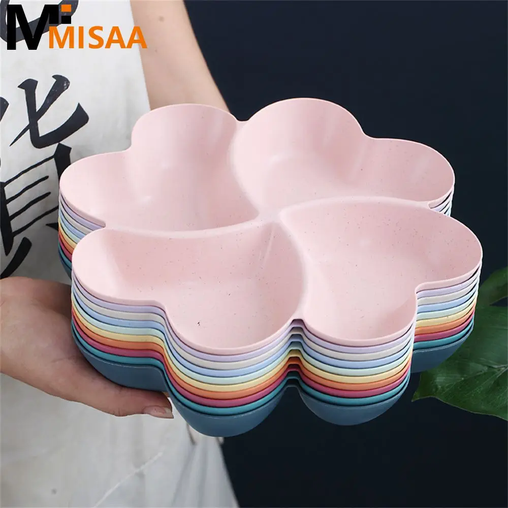 Snack Plate Lattice Placement Easy End-to-end Access Flower-shaped Special Plate Fruit Plate Feel Comfortable Beautiful Shape