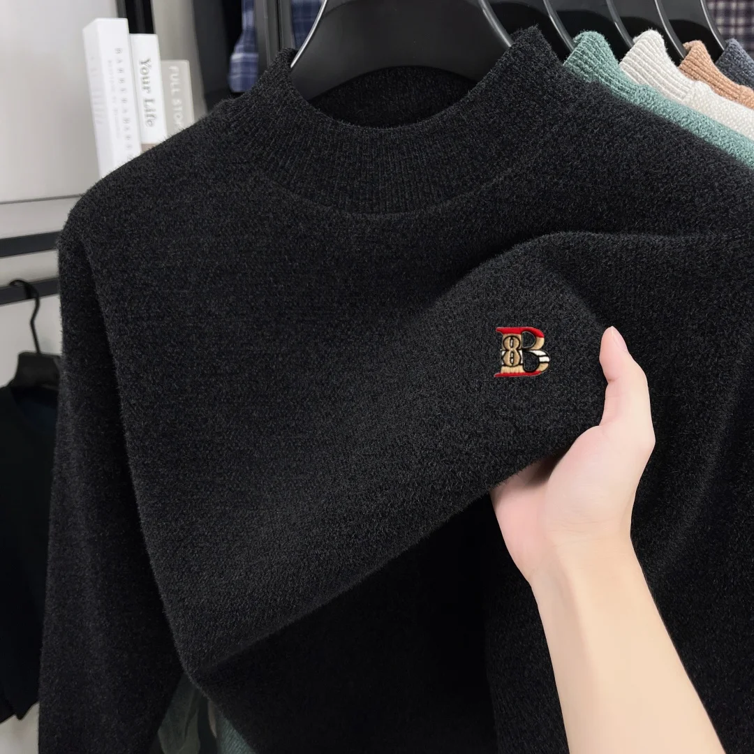 

High end men's autumn and winter new knitted comfortable sweater fashion classic brand letter embroidered warm pullover sweater
