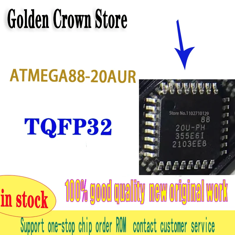 ATMEGA88-20AUR 10PCS/LOT  ATMEGA88-20AU ATMEGA88 TQFP32 Original IC in stock