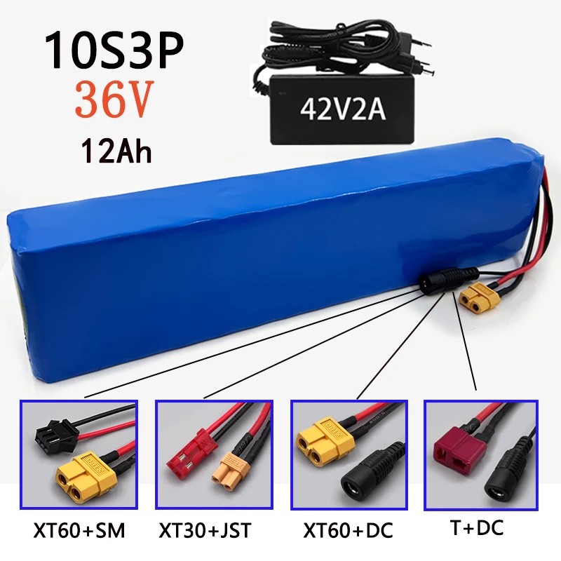 

36V 10s3p 18650 Lithium Battery Pack 350W 600W 42V 12000mah Electric Bicycle Fiidao D1 D4s M365 Electric Scooter Battery+charger