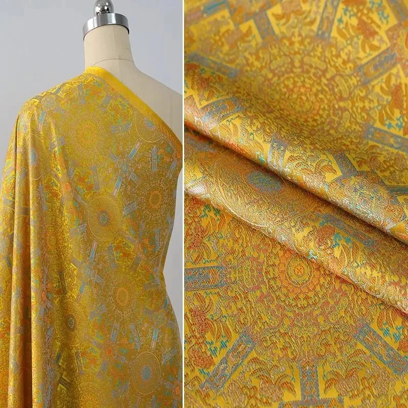 

Ancient Hanfu Smooth Glossy Satin Jacquard Fabric Jacket Vest Clothing Wholesale Cloth for Apparel Diy Sewing By The Meter