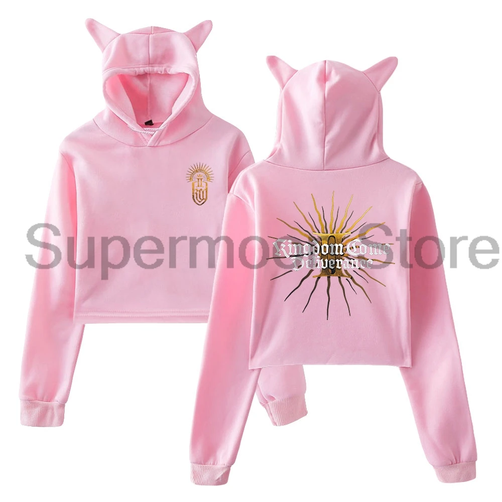 المملكة تعال Deliverance II هوديي 2025 لعبة ساخنة آذان القط قمصان سويت شيرت بقلنسوة كم طويل المحاصيل الأعلى الملابس النسائية