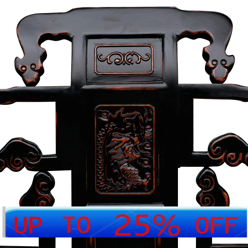 CX  elm Taishi chair solid wood Chinese antique old carved back chair