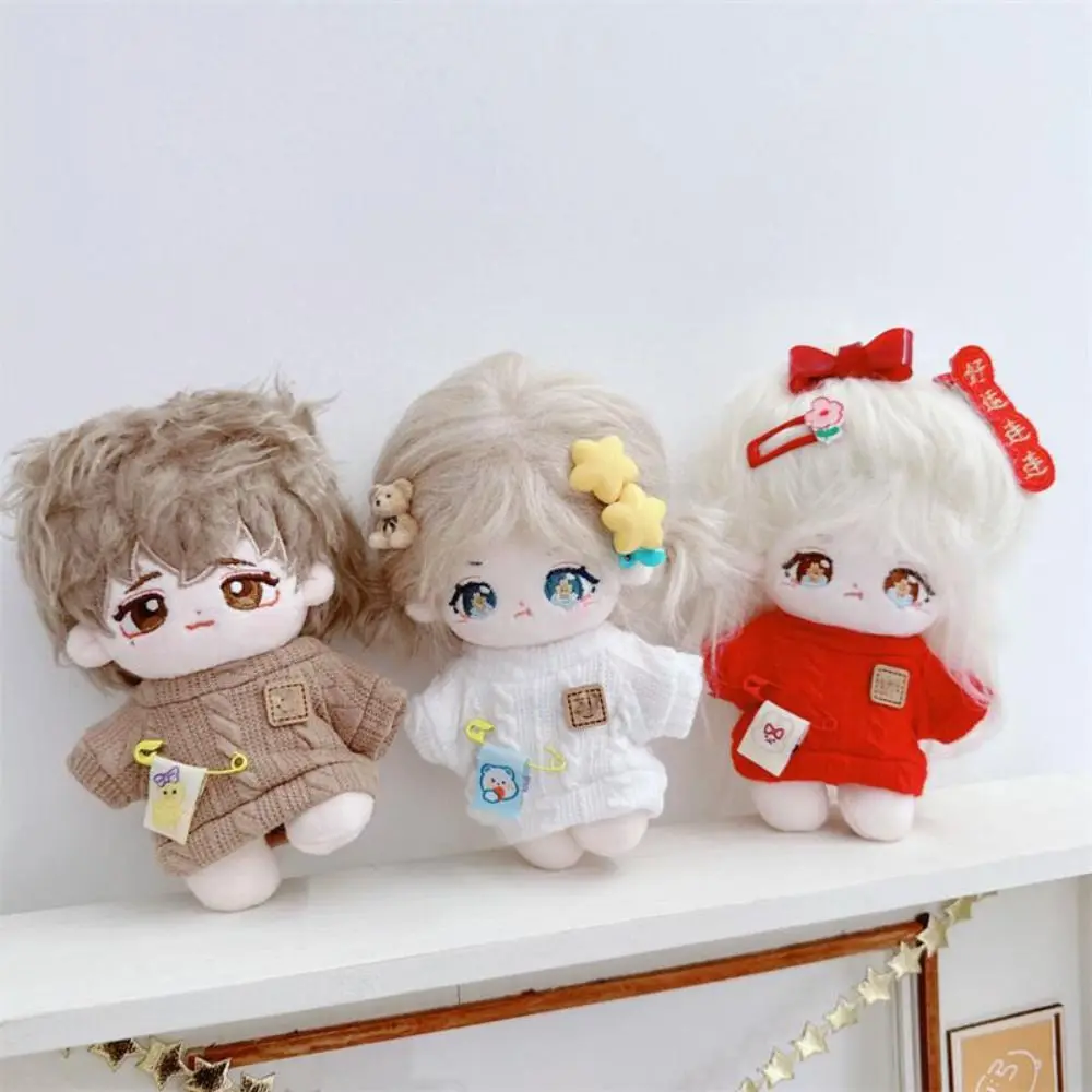 10cm Cotton Doll New Knitted Coat Outfits Warm Tops Red Sweater for Idol Dolls Knitwear Clothes Accessories Kid DIY Toys