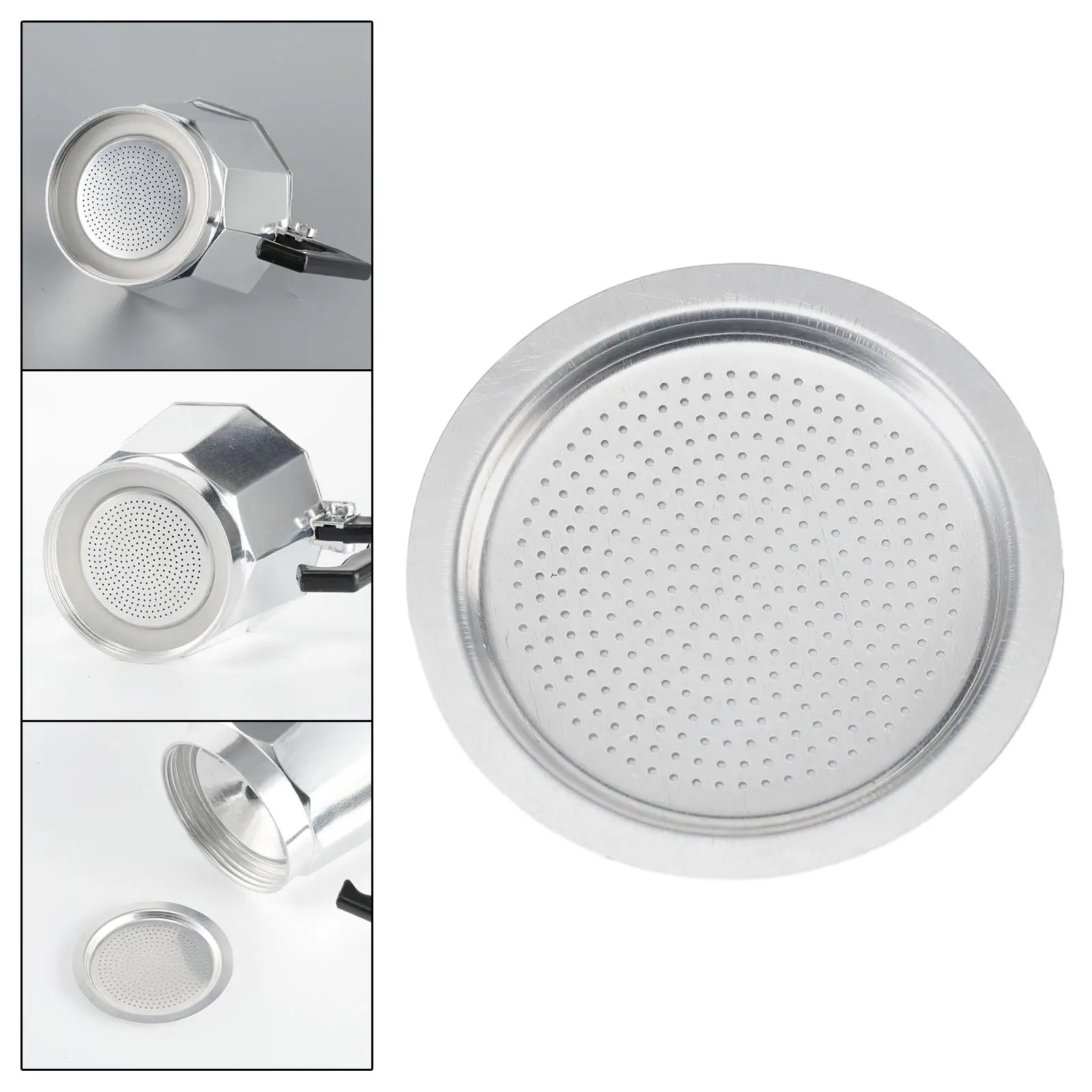 قمع إبريق ألومنيوم للإسبريسو ، استبدال صانع القهوة ، غربال الأواني ، 2x