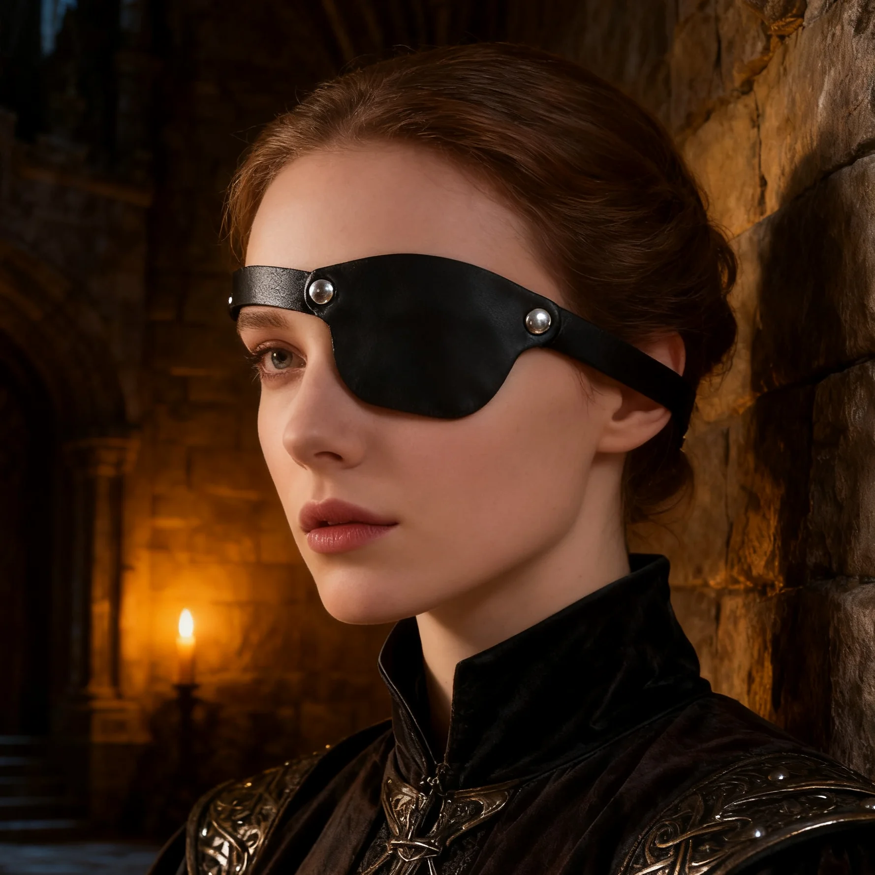 Parche de ojo de pirata Parche de cuero para hombres y mujeres, parche de ojo ajustable para cosplay Parche de ojos Accesorio de disfraz de pirata de Halloween