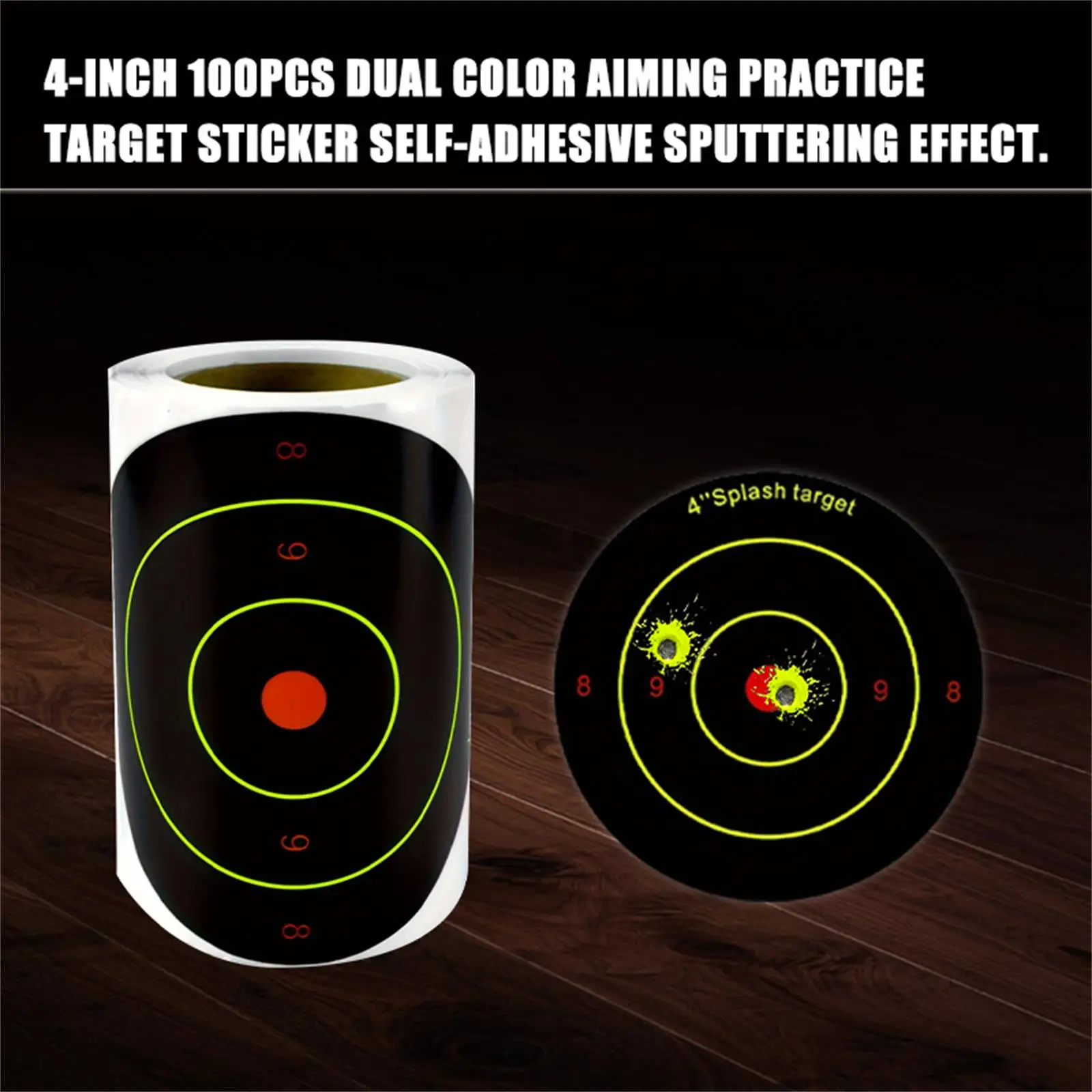 100Pcs 4inch Digital Ring Sight Target Stickers for Aim Training, Fluorescent Color Labels (Can Be Used for Aiming Practice)