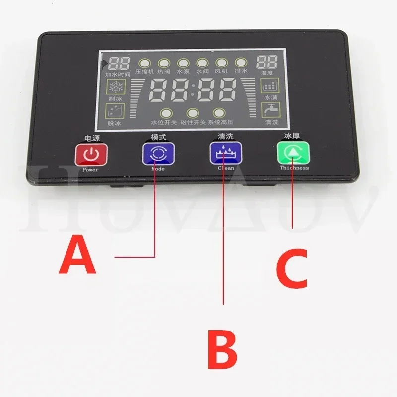 Flowing water ice machine universal computer board large display motherboard universal ice machine accessories