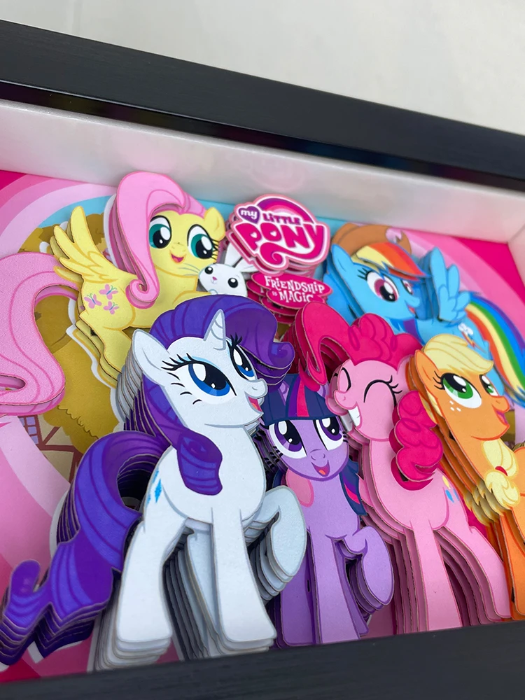 My Pony 3D Pop-up Foto Twilight Sparkle Familie Decoratieve Kunst Ambacht Creatief Cadeau voor Meisjes Bureau Display LEUKE Fotolijst