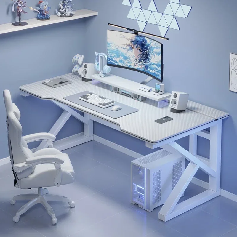 Computer desk Desktop household carbon fiber desktop learning writing workbench Bedroom long game e-sports desk