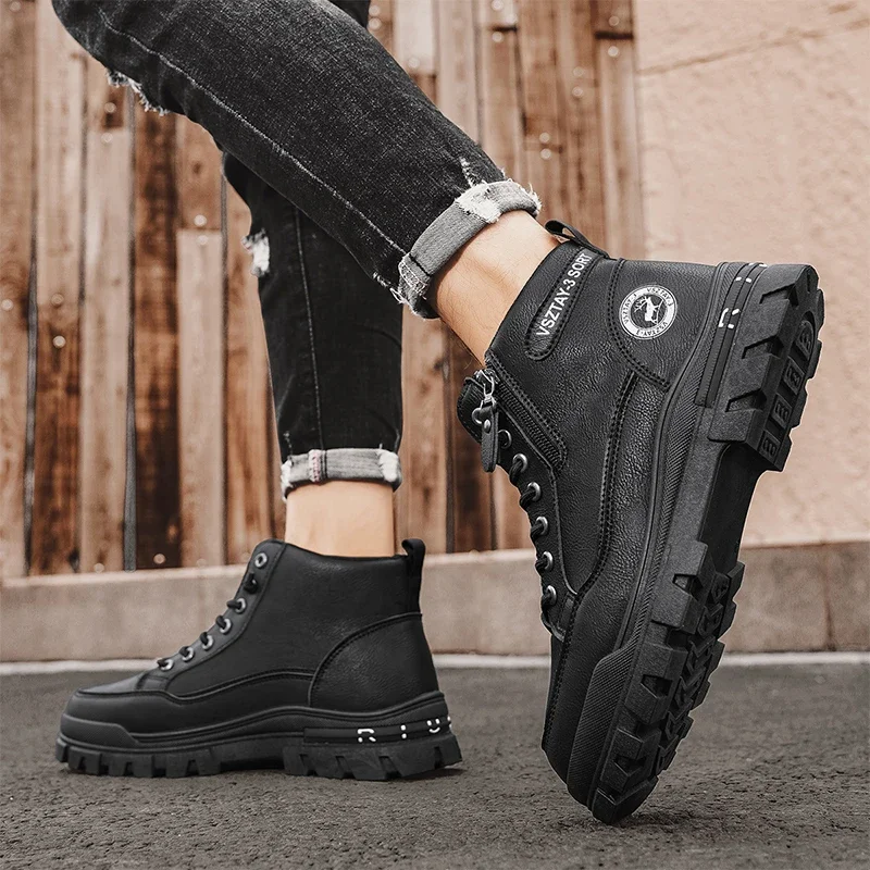 عرض أحذية الكاحل رجل عسكري التكتيكية أحذية رجالي أحذية رجالية أحذية الشتاء أحذية عمل السلامة الرجال دراجة نارية التمهيد الثلوج عالية