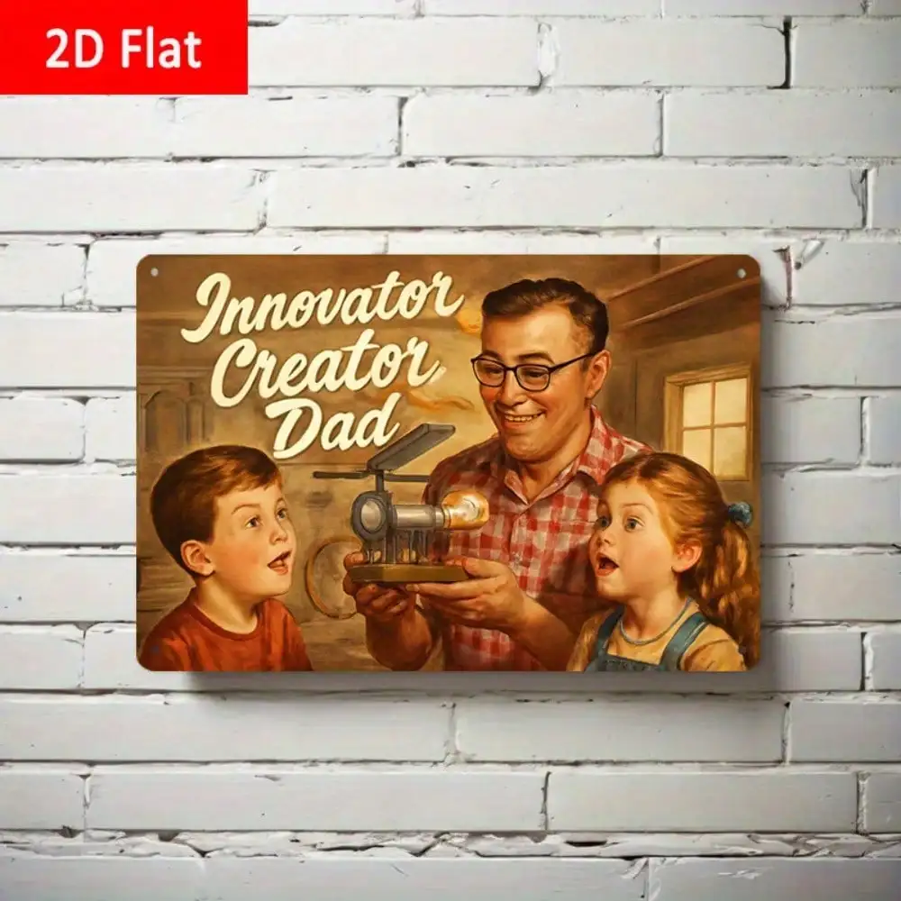 

1PC Tin Sign Innovator Creator Dad - Workshop/Father's Day Decor, Vintage Tool Design, 8x12 Inches/20x30 Cm