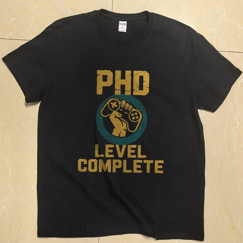 عادية الصيف المراهقين التي شيرت Phd مستوى كاملة أذرع التحكم في ألعاب الفيديو قصيرة الأكمام المطبوعة طاقم الرقبة تي شيرت استرخاء تي شيرت مجسم