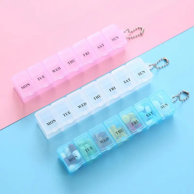 7 Days Pill Box Portable Travel Cases Organizer Pill Container Storage Tablets Vitamin Medicine