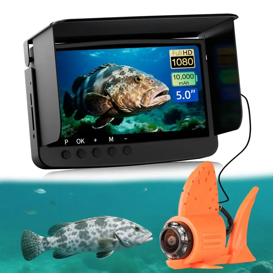 

Fishing Camera Infrared Night Fishing Camera 5inch HD Screen Equipped with 66Foot About 20 Meters Cable 10000mah 10 Hours Batter