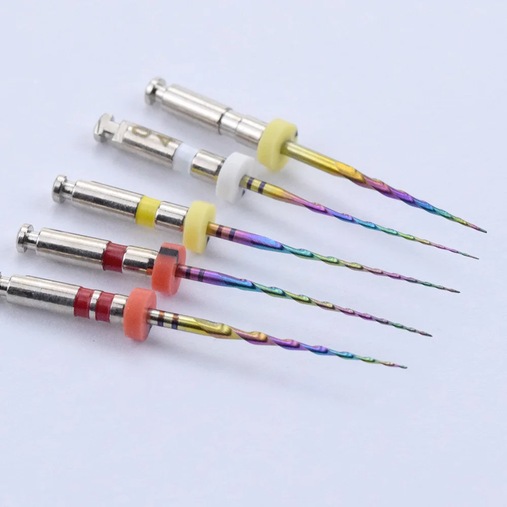 5 Pcs/Box High Quality Dental Heat Activated Root Canal File Rotary Rainbow Niti Files Endo Motor Dentist Tools