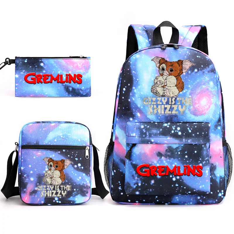 

Cute Elf Pattern Three Piece Backpack School Large Capacity Rucksack Shoulder Bag Pencil Bag Cartoon Elf Harajuku Schoolbag