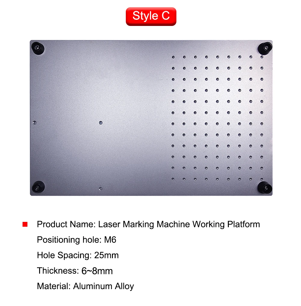 Hunst Fiber UV CO2 Markierungs-Arbeitstisch Aluminium-Arbeitsplattform 320*280 & 350*550 für DIY Lasermarkiermaschine – Detail 2