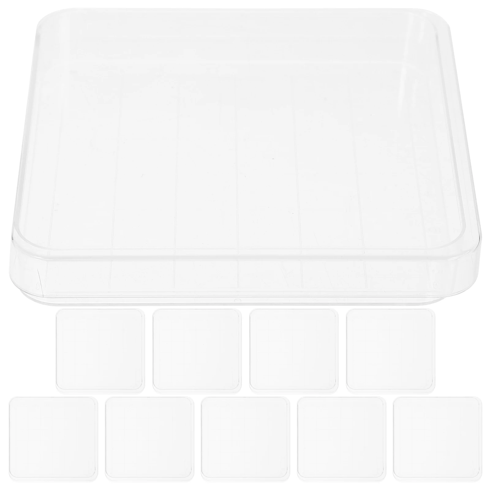 

10 Sets Disposable Sterile Square Petri Dishes Plastic Culture Containers Lab Scientific Research Experiment With Lid