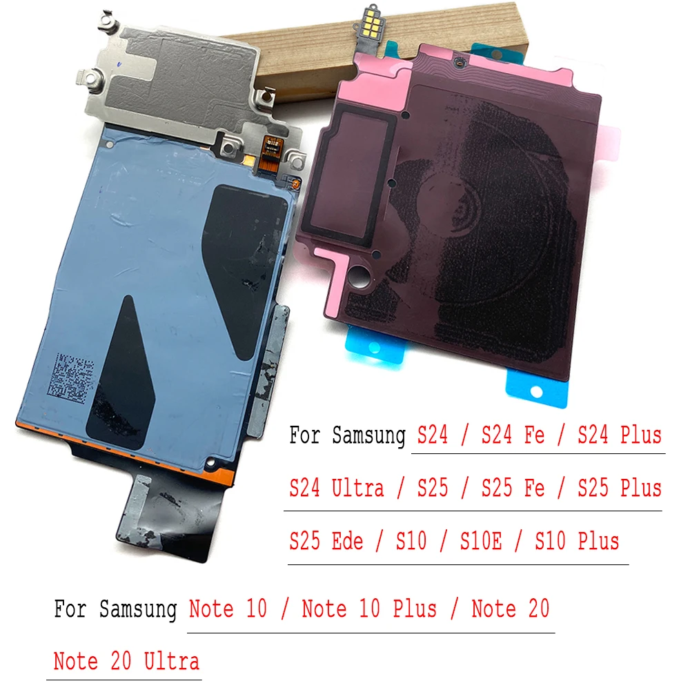 Wireless Charging Induction Coil+NFC Module Flex Cable Repair For Samsung S24 Fe S24 Plus S25 Ultra S10E S10 Note 10 20 S25 Edge