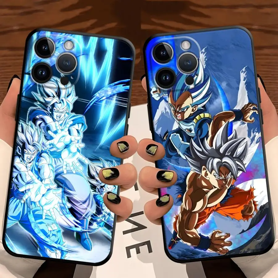 Hülle für iPhone XR XS Max 7 8 13 12 11 17 Pro Max 15 16 14 Plus 17Air Schwarz Soft Phone Cover Dragon Ball Goku Hübsch