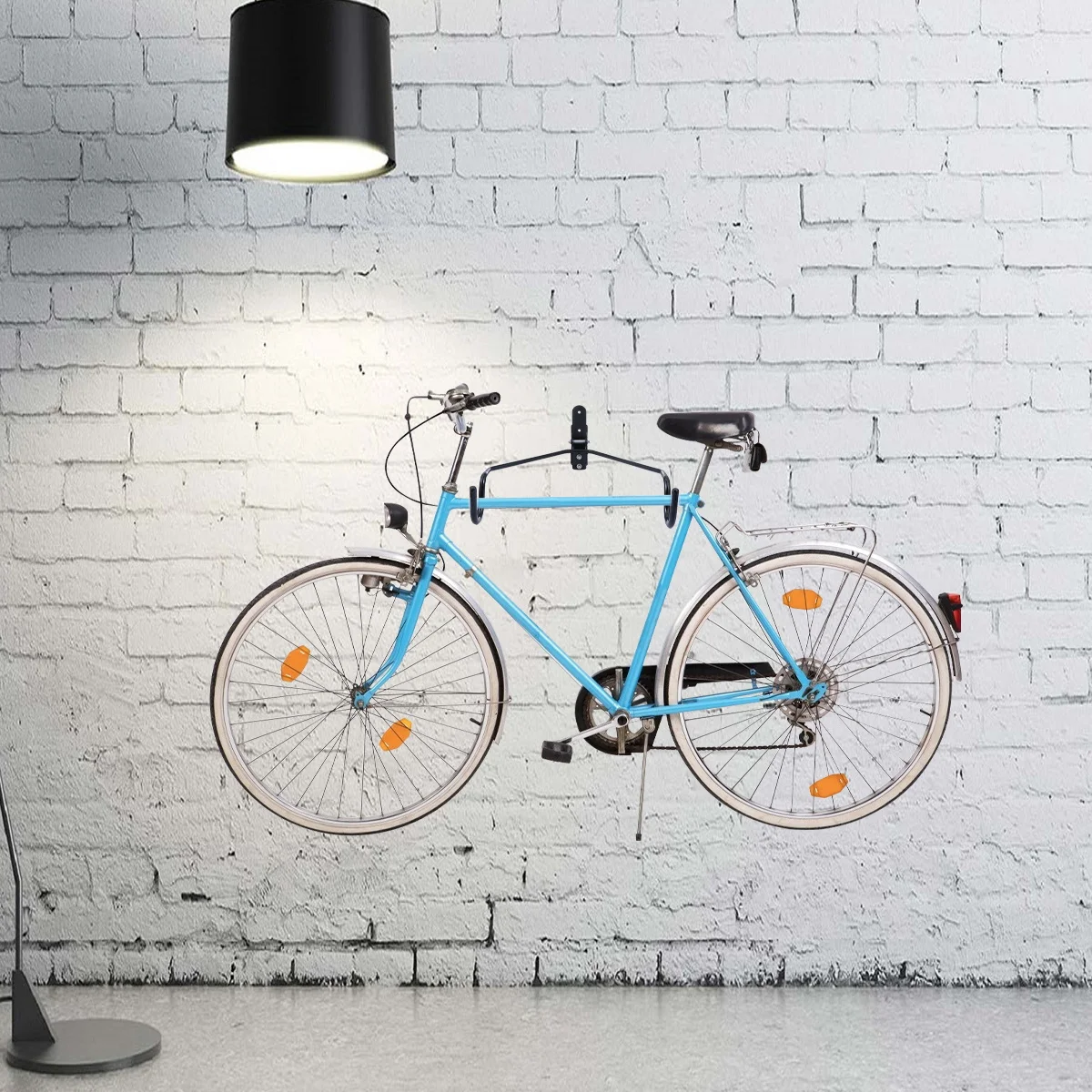 Set of 2 Wall-Mounted Bike Hooks Adjustable Angle Durable Steel Bike Parking Rack Indoor Use Scratch Protection