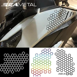 SEAMETAL Motorcycle Oil Tank Stickers Universal for Motorcycle Scooter Electric Bicycle Decorative Film Honeycomb Helmet Decals