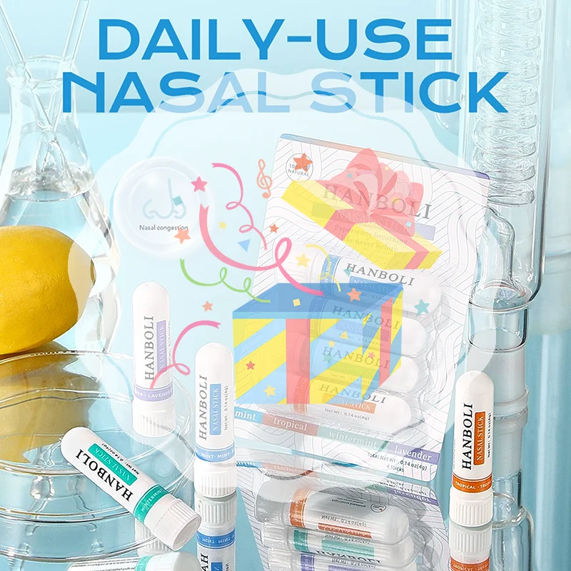 4Pcs Nasal Stick Boosts Focus Enhances Breathing Provides Fresh Sensation Aromatherapy Inhaler Prevent Drowsy Driving