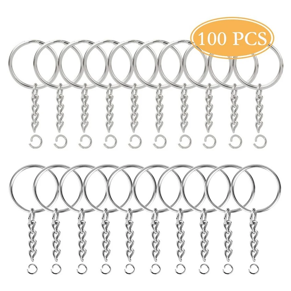 100 Pieces/Set Keyring Split Rings Pin Key Chain DIY Connector Jewellery