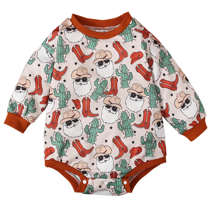 

Spring Fall Newborn Girls Clothes Cartoon Cute Print Long Sleeve Bodysuit Jumpsuits Baby Christmas Outfit Infant Romper BC1042