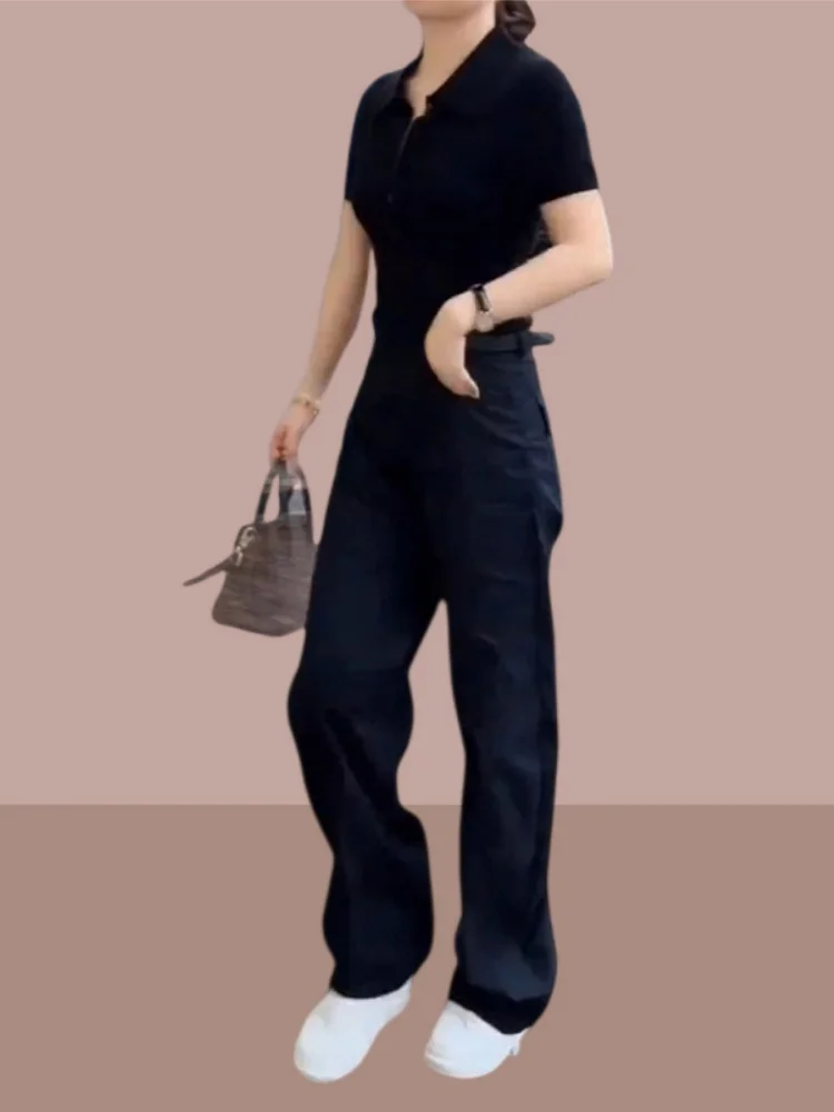 Bla Workwear Casual Pants Women's Loose Straight Leg Wide Leg Trousers Autumn New Sle plus Size Slimming ort Women