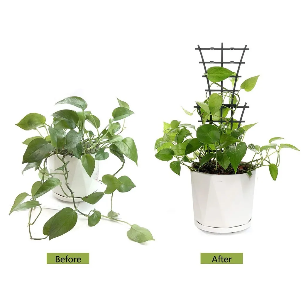 2pcs Plant Support Frame 9.84in Plastic Green Garden Plant Climbing Trellis Vegetables Flowers Tie Support Plant Pot Frame