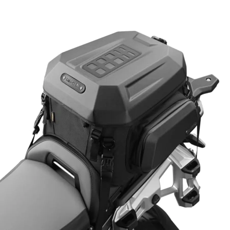 

Motorcycle Tail Bag Travel Luggage Expandable 23L-35L Waterproof All Weather Trunk Rack Bag with Sissy Bar Straps Matt Black Ne