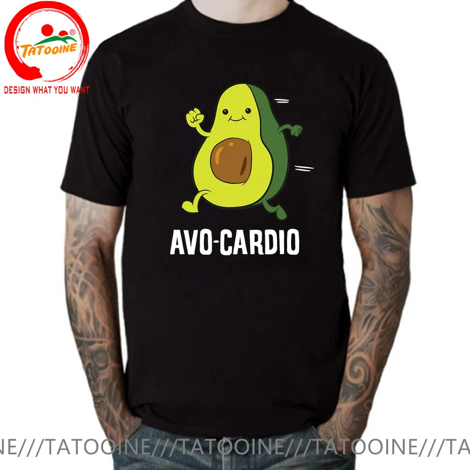 

Funny Avocardio T Shirt Men Avocado Gym Fitness T Shirts Exercise Avocado Workout Sports T-Shirt Cartoon Fit Training Clothing