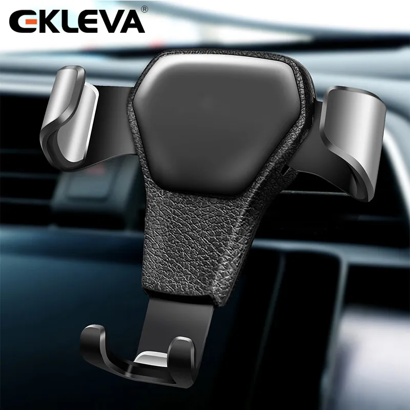 

EKLEVA Universal Car Phone Holder Leather Gravity Car Bracket Air Vent Stand Mount For iPhone Samsung Support Telephone Voiture