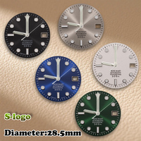 S Logo 28.5mm SUB Sunburst Dial NH35/NH36 Movement Green Luminous Watch Modification Accessories Repair Parts