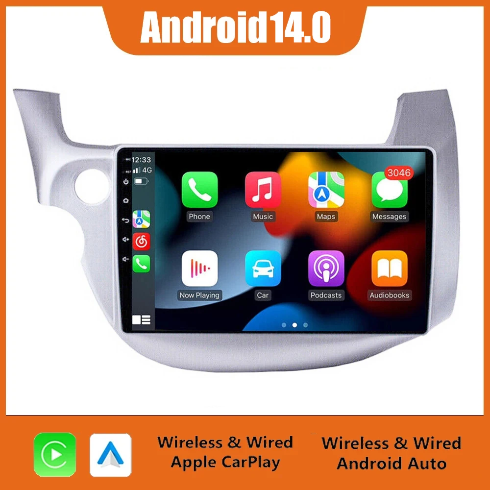 

Car Radio Stereo Multimedia Player Android 14.0 for Honda Jazz 2 GG 2008 -2014 Fit 2 GE 2007 - 2014 GPS 4G+WiFi IPS Touch Screen